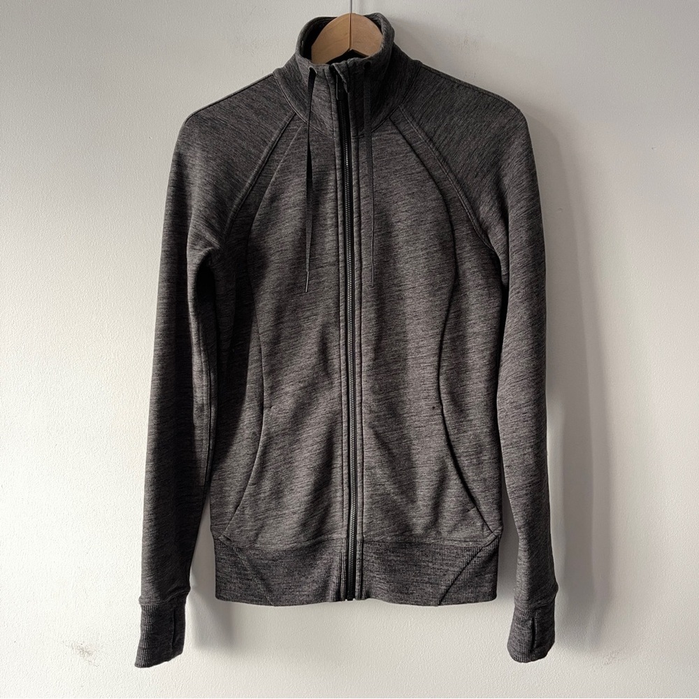 Lululemon Huddle & Hustle Sweatshirt Zip up Jacket Heathered Core Dark Grey 4